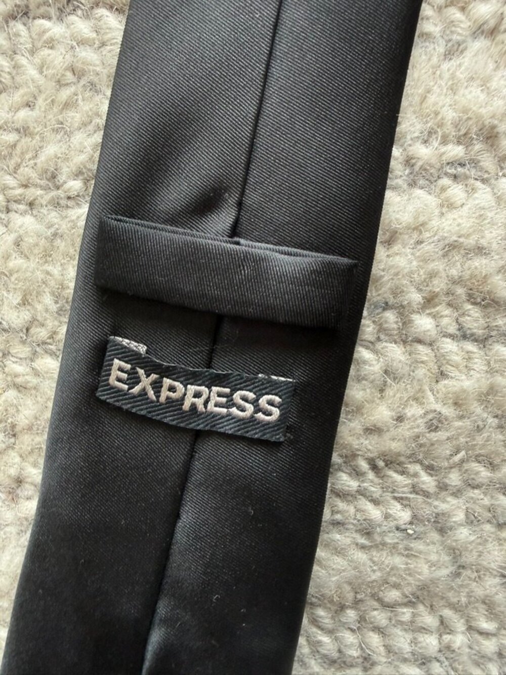 Express Solid Black Tie - Picture 2 of 2